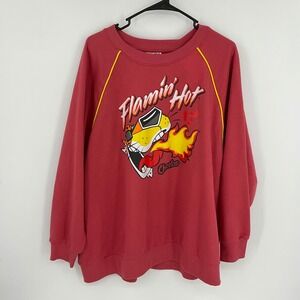 Cheetos Flamin Hot Crewneck Sweatshirt Graphic Print Red‎ XXL